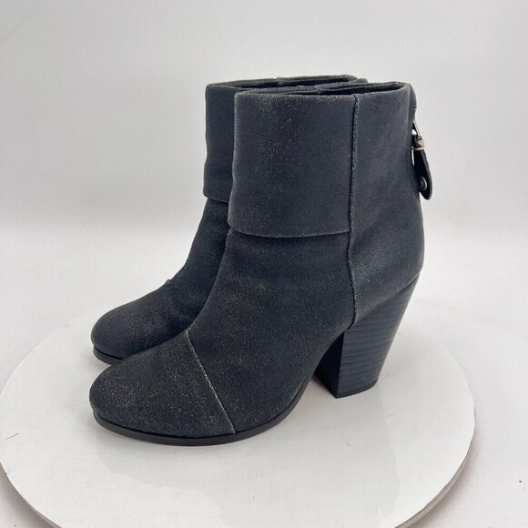 rag & bone Shoes - Rag & Bone New York Women Size 6.5 Black Leather Heeled Bootie Zip Ankle Boot